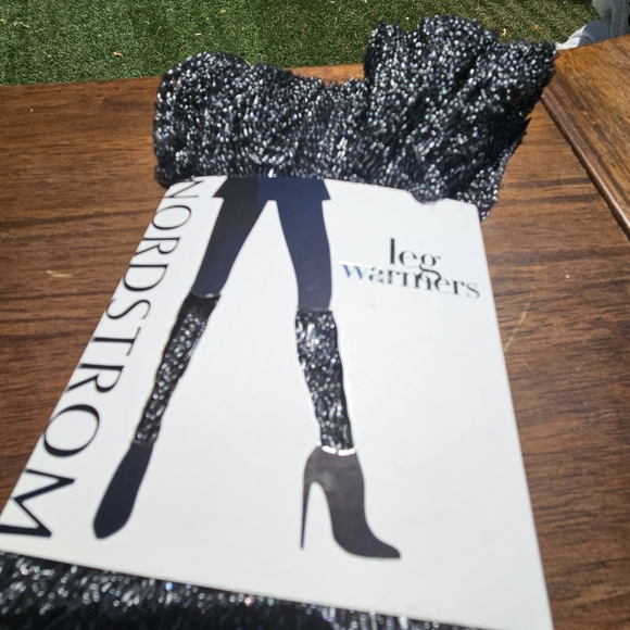 Nordstrom Legwarmers Leg Warmers Gray Black One Size Fits Most - Picture 6 of 6